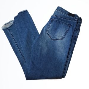 Dear John Giselle High Waisted Skinny Jeans w Frayed Bottoms Size 26 Waist 26